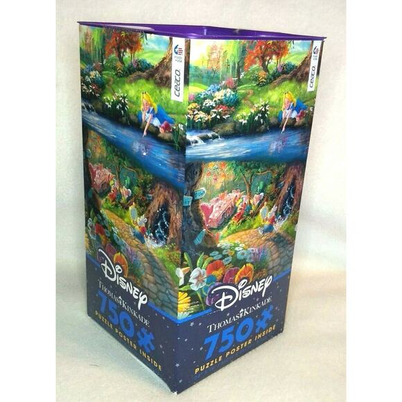 2016 Thomas Kinkade Disney's Alice In Wonderland 750 piece Ceaco Puzzle NIB - Picture 1 of 8